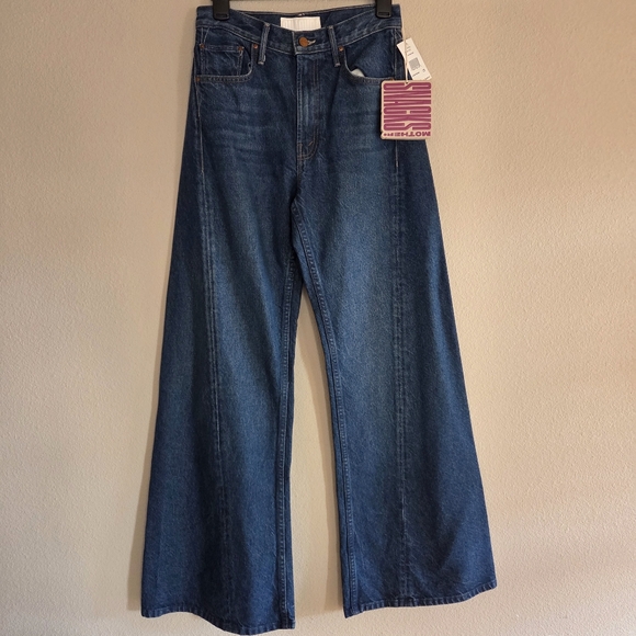 Mother Snacks The Lemon Twist Sneak Wide Leg Jeans Size 25 NWT $248 - Picture 2 of 16